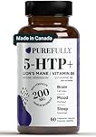 PUREFULLY 5-HTP Double Strength 200mg Per Capsule + Cofactor Vitamin B6 & Lion’s Mane | Pure Griffonia Simlicifolia Extract | Supports Mood, Cognition & Sleep (60 Capsules | 60-Day Supply)