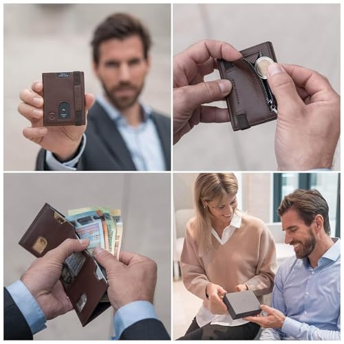 Image of Veltman Leather Wallets for Men Leather Original Purses for Men RFID Wallet Wallet Gents (Modern, Dark Brown)