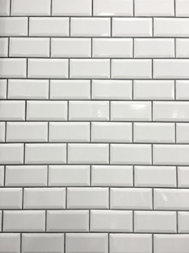 3X6 White Glossy Finish Beveled Ceramic Subway Tile Shower Walls Backsplashes #TOP3