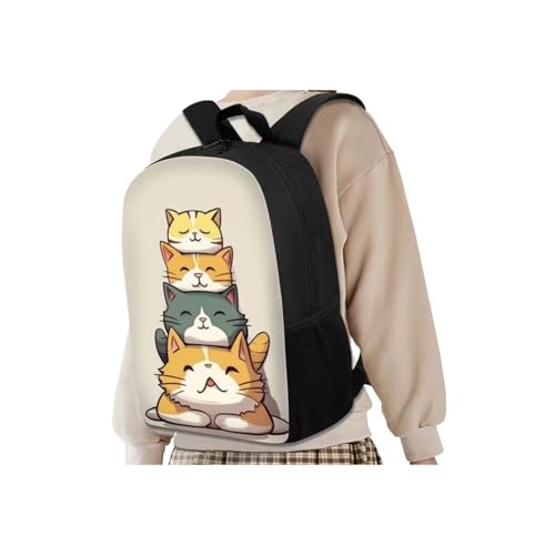 Ystardream Funny Cat Bookbag and Lunch Box Set for Girls School Bag Middle School Junior High University School Bag Bookbag 4pcs Backpack Sets with Lunch Box Pencil Case Water Bottle Sleeve2