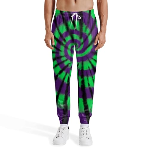 Erdomir Mens Funny Sweatpants Fashion tie-dye Joggers Workout Sports Casual Gym Running Pants with Drawstring