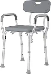 Banco Cadeira para Banho com Encosto e Apoio de Braços até 130kg Hidrolight
