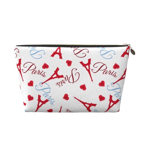 Trousse per trucchi con Torre Eiffel, borsa da viaggio per cosmetici, trousse da viaggio per donne, borsa per il trucco in pelle, organizer per trucchi, carino, Oro, Taglia unica
