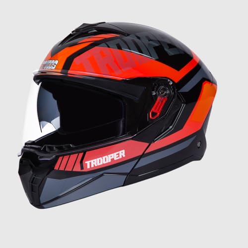 STUDDS Trooper DV D1 ISI and DOT Certified Gloss Finish Flip-up Full Face Helmet for Men and Women with Inner Sun Visor (Black N8 M) (B0CB8CNQZT) Amazon Price History, Amazon Price Tracker