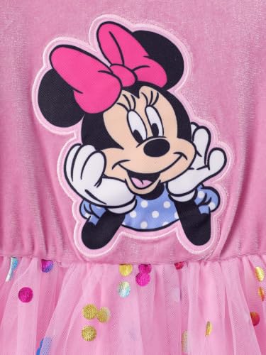 Image of Disney Girls' Tulle Tutu Dress Birthday Party Outfit Baby /Toddler | Officially Licensed, Frozen Elsa, Minnie, Princess, Velvet Top with Belt, Multi-Layer Mesh Skirt, Ruffle Long Sleeve Clothes