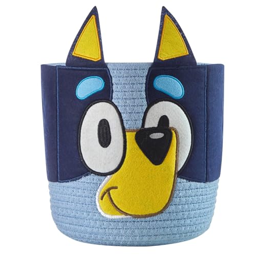 Bluey Figural Rope Storage Basket,10" H x 10" W, Decorative and Functional Organizer for Kids Room or Nursery