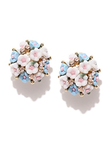 Image of YouBella Jewellery for Women Gold-plated Floral Stud Tops Earings Earrings for Women & Girls