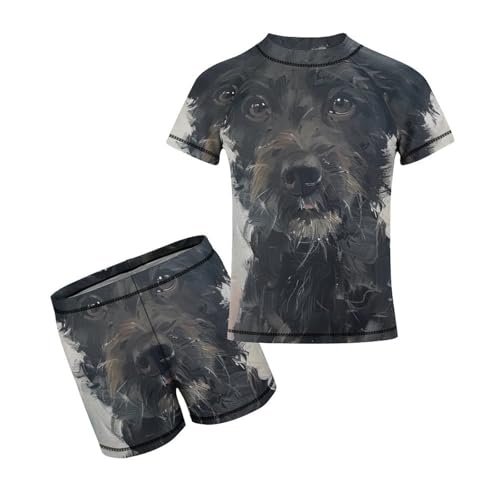 Pet Dog FaceChildren's Casual Swimsuit Set - Simple and Versatile10-12Y（150cm）