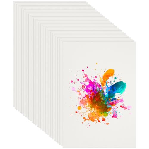 Papier aquarelle 100% coton 300g 8K - Lot de 30 feuilles blanches à grains fins de 39x27 cm