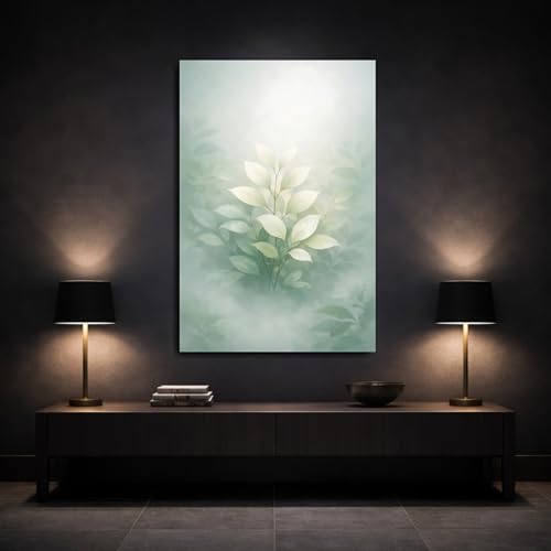 Toile feuilles de brume 60x90cm tableau grand format - 3