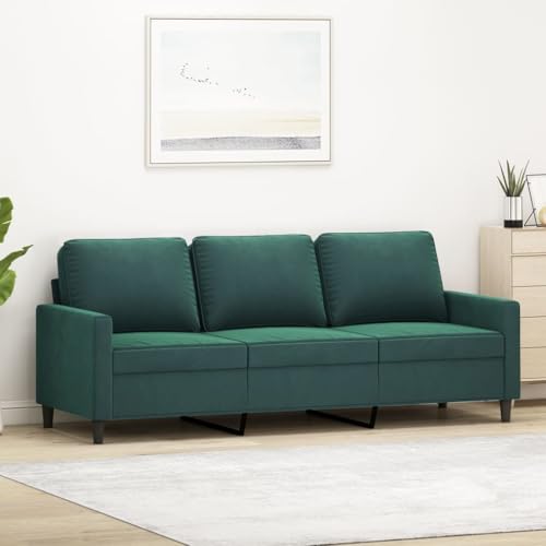 SKM 3-Sitzer-Sofa Dunkelgrün 180 cm Samt,Möbel,Sofas,Grün,28.2KG,359211
