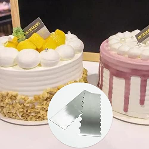 Cake Scraper, 2 Pcs Cake CutterPastry Scraper Tool Stainless Steel Cake Edge Scraper, 9 Inch Cake Scraper for Cake Decorating, Mousse Butter Cream Cake Decorating Tools, Fondant Tools Cake Smoother