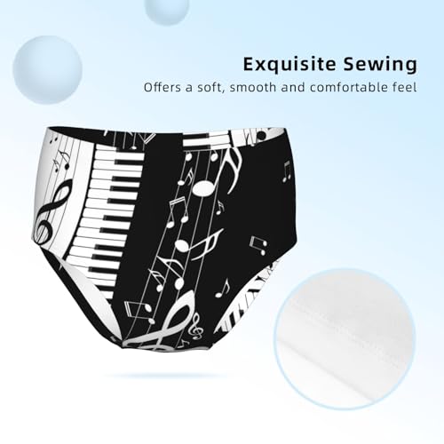 Piano Keys With Musical Notes Girls' Underwear Soft Cotton Little Girls Panties Comfort Briefs3