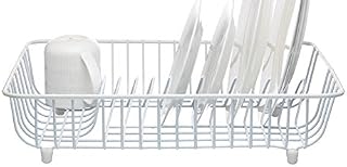 KitchenCraft Dish Drying Rack, Anti Rust, BPA Free Plastic Coated Metal, 45 x 37 cm, White