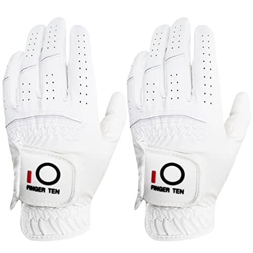 FINGER TEN Guanti da golf da uomo, mano sinistra, per destrorsi, con impugnatura sintetica,...