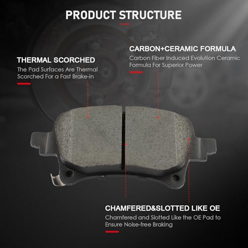 Image of cciyu D2233 Rear Ceramic Disc Brake Pads Kit For Jeep For Gladiator 2020-2023,For Jeep For Wrangler 2021-2022