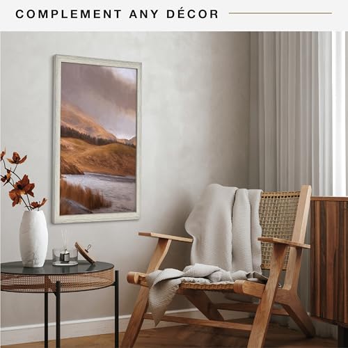 MCS Studio Gallery 18x24 Poster Frame Gray Woodgrain, Vertical & Horizontal Wall Hanging Large Picture Frame for Photos, Posters & Art Prints (1-Pack)