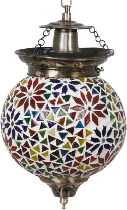 R S TRADERS Royal Fancy Handcrafted Flower Design Glass Hanging Pendants Ceiling Light (Multicolour)-image-11