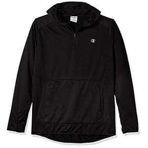 Champion Men&rsquo;s Big and Tall Poly Po Hood with Contrast Sleeve Zip Pouch