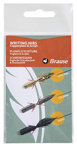 Brause 16501B - Set da 3 pennini per la scrittura