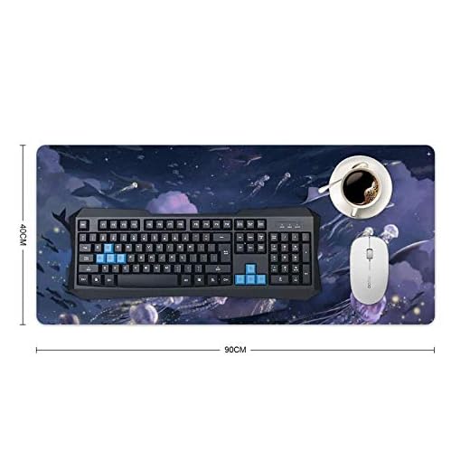 Sous-main de bureau multifonction, tapis de souris, tapis de table, 900 x 400 mm en cuir synthétique, pour ordinateur portable, précision et vitesse parfaites pour le bureau, la maison