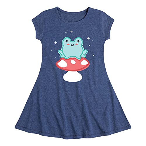 Instant Message - Frog On Mushroom - Toddler and Youth Girls Fit and Flare Dress