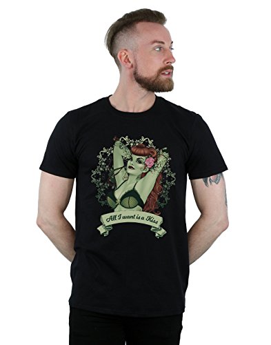 DC Comics Homme Poison Ivy All I Want is A Kiss T-Shirt - Les Beatles, Paul McCartney, John Lennon, RIngo Starr, George Harrison DC Comics Homme Poison Ivy All I Want is A Kiss T-Shirt