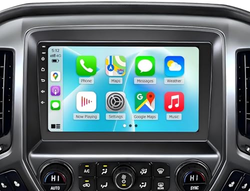Car Radio Stereo for Chevy Silverado 1500 & GMC Sierra 2014 2015 2016 2017 2018(Without Bo-seSystem) 10.2 Inch 2+64GB Android 15 Touch Screen with CarPlay & Android Auto Backup Camera