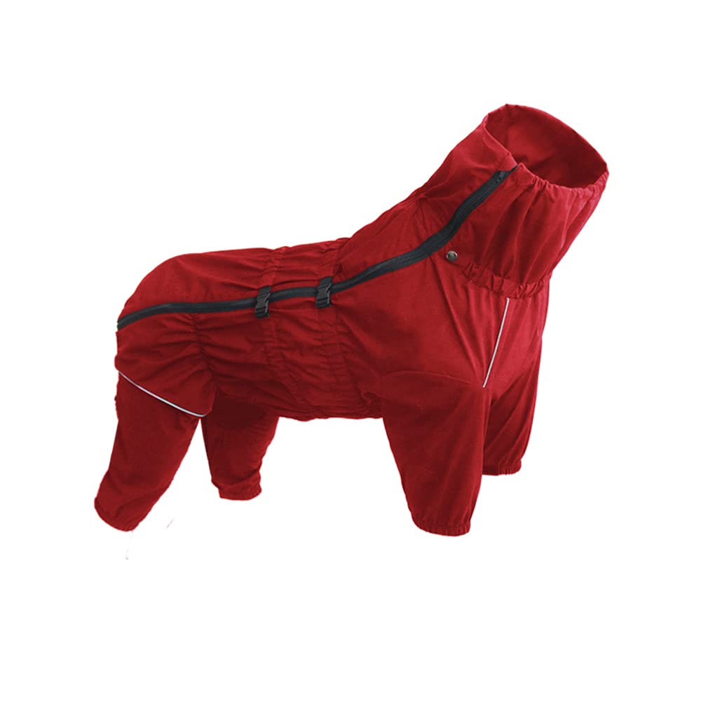 Chubasquero para Perros, Abrigo Impermeable for Perros, Ropa de Abrigo for Exteriores, Reflectante, for medianos y Grandes(Red,XL)