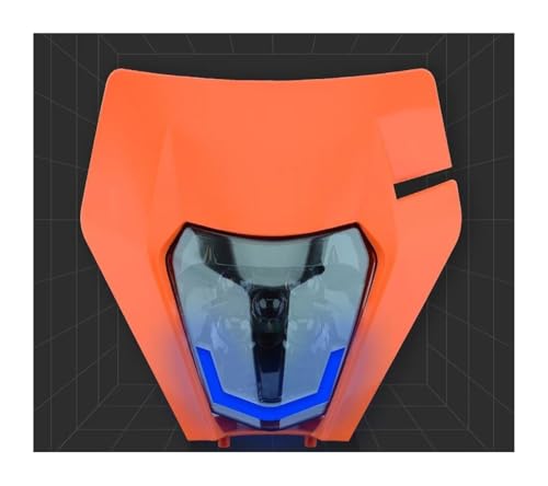SRQORT Faros Faro Delantero LED para Motocicleta Faro Delantero Carenado para SXF MX para Dirt Bike para Enduro para Supermoto EXC Motocicleta Led Faro(Orange Headlight)