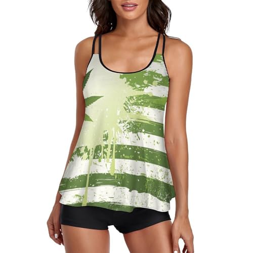 Robe de plage tankini feuille d'érable femme et ensemble maillot de bain bikini avec shorty