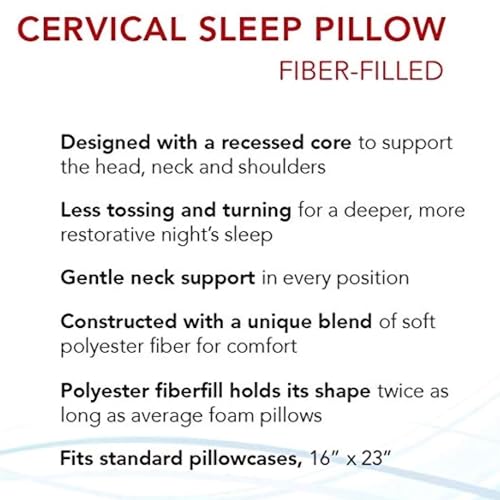 image for Roscoe Medical Cervical Pillow 16 X 23 Inch White PP3113, 1 Ct, 16” 
