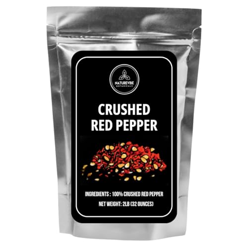 Crushed Red Pepper 2lb by Naturevibe Botanicals | Hot &amp; Spicy Flavor | Chili Flakes for Pizza Salad Toppings | Flavorful Spice for Soups &amp; Pasta (32 Ounces)