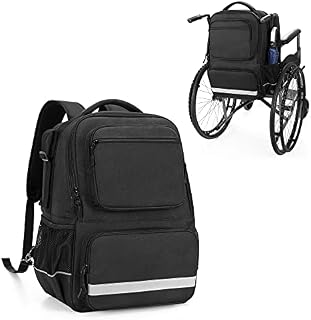 SAMDEW Wheelchair Backpack, Wheelchair Bag to Hang on Back, Manual & Motorized Wheelchair Bag, Universal Accessories Bag for Wheelchair, with Thermal Insulation Pocket for Medicine Storage, Bag Only