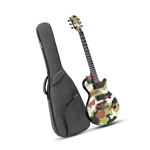 Guitare électrique débutants à 6 cordes avec finition camouflage mate pleine taille