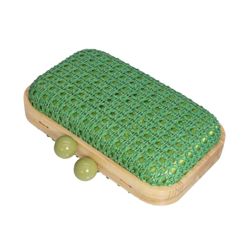 Image of Women Straw Clutch Purse Handwoven Summer Evening Bag Beach Straw Handbag Wedding Party Clutch Bag Wicker Purse
