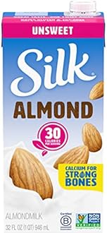 Silk Shelf-Stable Almond Milk, Unsweetened, Dairy-Free, Vegan, Non-GMO Project Verified, 1 Quart