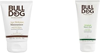 Men's Skincare Face Moisturizer Age Defense 3.3oz and Original Shave Gel 5.9oz