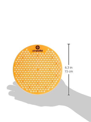 AirWorks AWSFUS231-BX Splash Free Urinal Screen, Citrus Grove, Light 0.22 lb., 8" Height, 6" Width, Orange (Pack of 10)