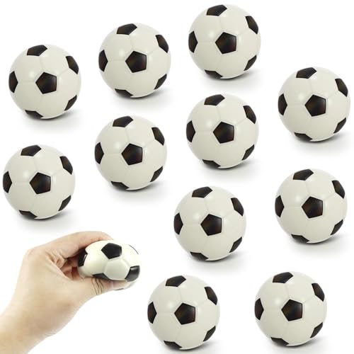 Leyrens 12 Piezas Mini Fútbol, Ø 6 cm Pelota Antiestres Niños, Antiestrés Stress Ball Fidget Toys, Squeeze Ball, Regalo Creativo para niños, Balones Antiestrés para Niños y Adultos