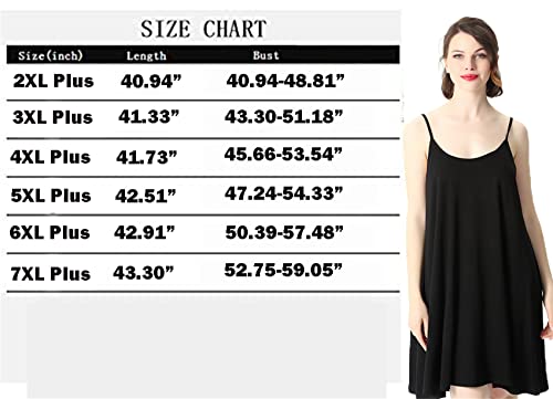 Women Full Slips Sexy Soft Under Dress Women's Long Spaghetti Strap Under Dress Women's Casual Loose Swing Slip Dress (2X-Large,White) #TOP6