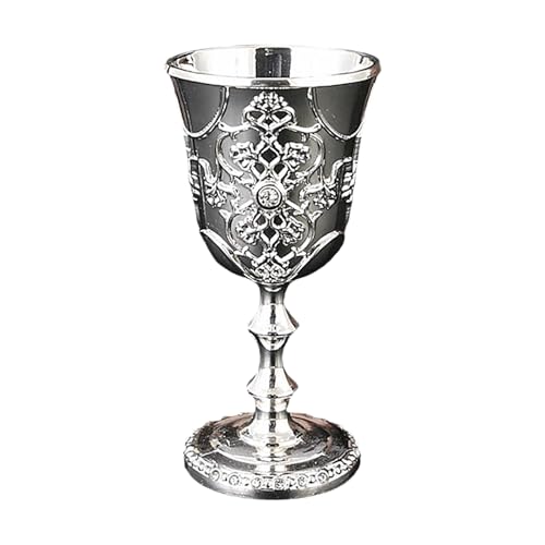 JAMIEKA Elegantes copas de champán de metal con adornos de cristal para comedor lujoso y decoración del hogar