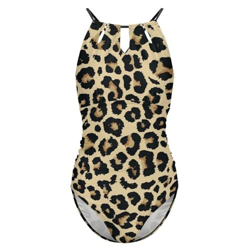 Maillots de bain une pièce léopard avec contrôle ventre actif - 4