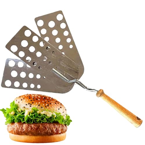 Espátula Para Hamburguesas,Espátula De Acero Inoxidable Con Ranuras | Utensilio De Cocina Resistente Al Calor Para Hamburguesas, Huevos, Pasteles, Pescado Y Filetes