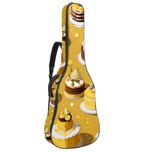Sac pour guitare acoustique jaune motif dessert 42.9 pouces housse étanche