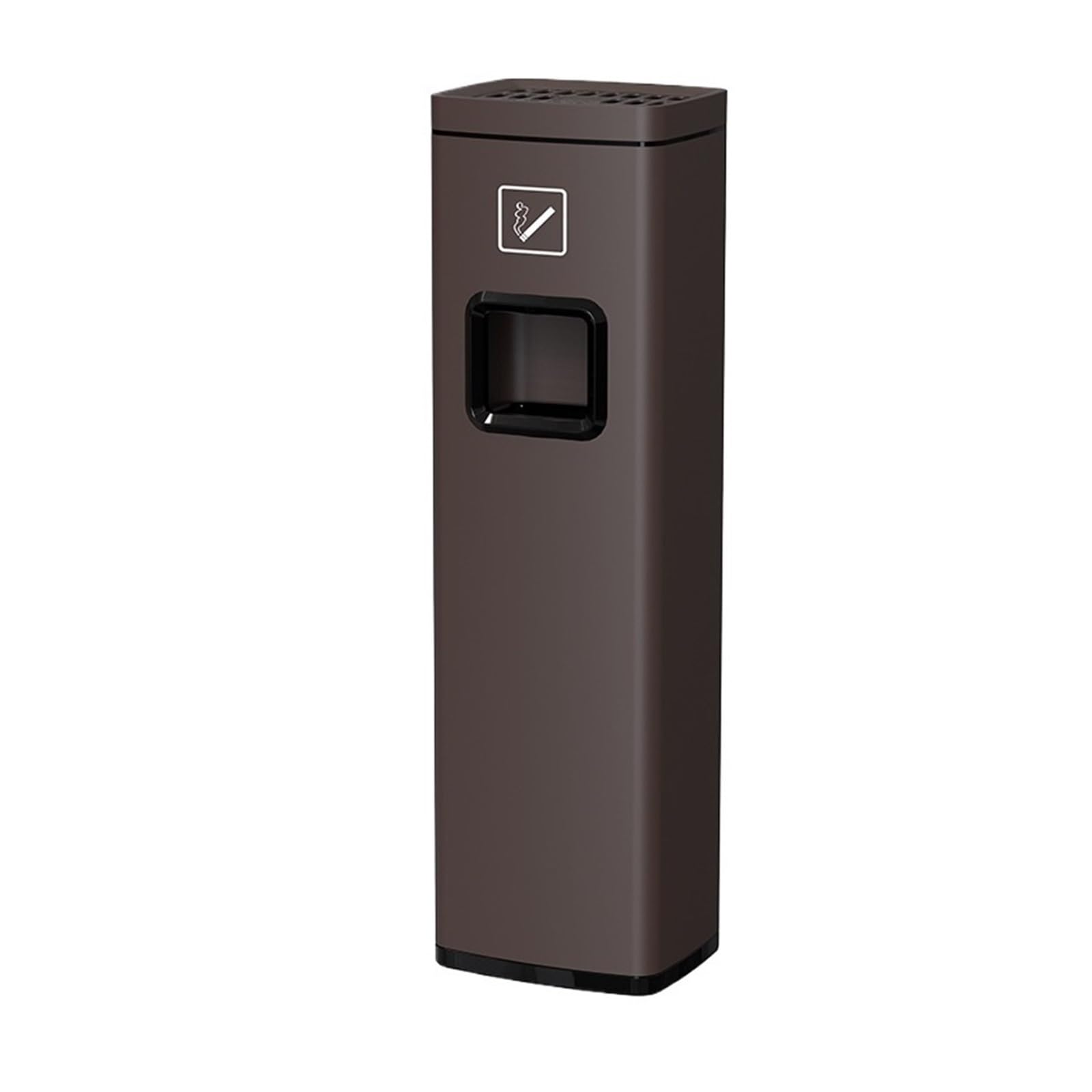 Z4T8M2K6G5 Waste Bin Commercial Trash Can with Lid, Side Opening Steel Waste Bin，Decorative Container Trash Can(Bruin)