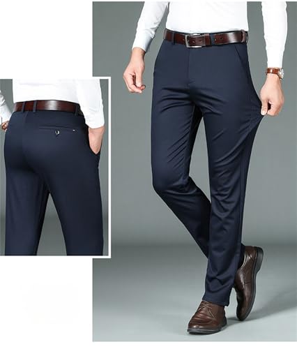 Silamone Timeless Stretch Pants, Mens Dress Pants Relaxed Fit, Dress Slacks for Men, Men's High Stretch Straight Fit Trousers4