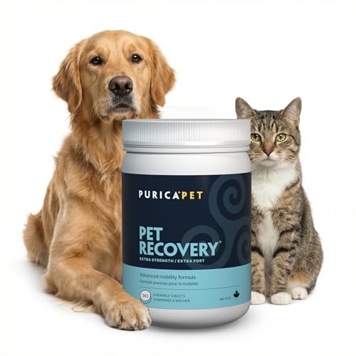 Image of PURICA Pet Recovery Extra Strength, 360 Chewable Tablets - Advanced Hip & Joint Supplement for Dogs & Cats with Glucosamine HCl, MSM, L-Lysine, Boswellia & Vitamin E - Supports Mobility & Senior Pets