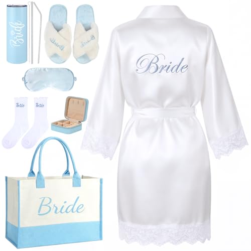 Patelai 7pcs Something Blue Bridal Shower Box Gift Bride to