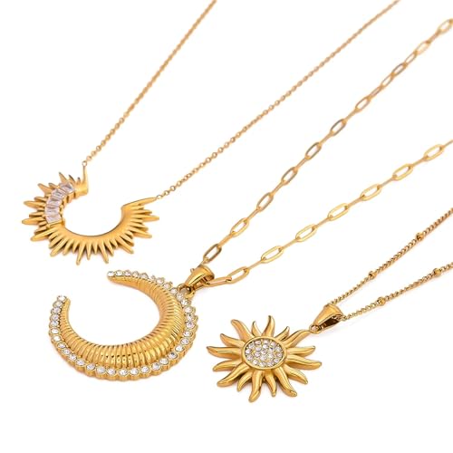 Collier géométrique scintillant en croissant de soleil pour sublimer vos tenues ternes